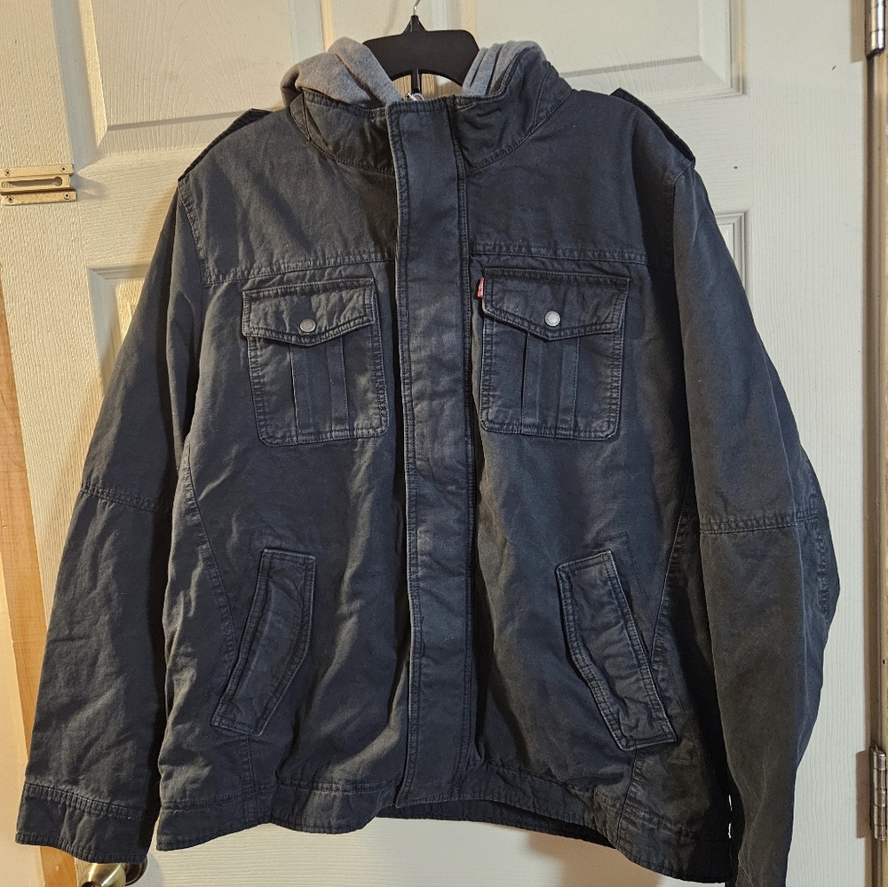 LEVIS MENS MILITARY JACKET: NAVY: NEW WITH TAGS: SIZE XL